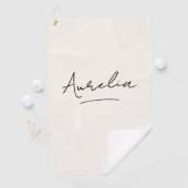 Eenvoudig monogramscript Moderne vrouwelijke meisj Golfhanddoek (Insitu)