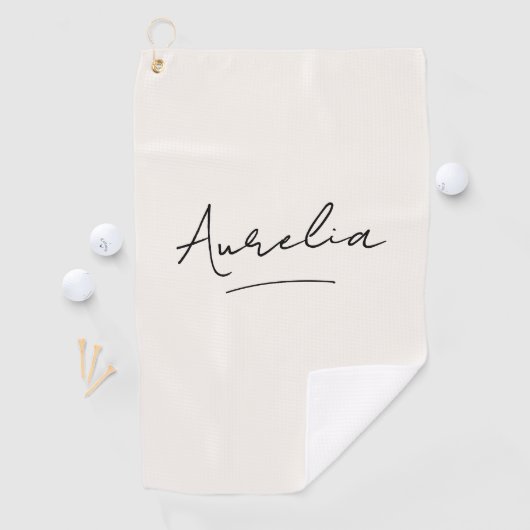 Eenvoudig monogramscript Moderne vrouwelijke meisj Golfhanddoek (Insitu)