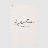 Eenvoudig monogramscript Moderne vrouwelijke meisj Golfhanddoek (Voorkant)