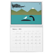Eenvoudig Monster Cartoon kalender (twee pagina's) (Feb 2026)