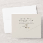 Eenvoudig Moody Greenery Black & Beige Wedding All In One Uitnodiging (Achterkant)