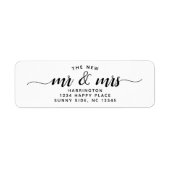 Eenvoudig mooi het nieuwe Mr & Mrs Wedding-script Etiket (Voorkant)