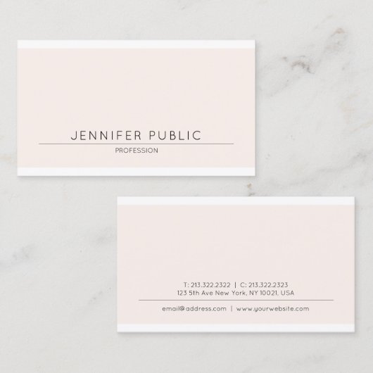 Eenvoudig mooi, modern, elegant kleurenscherm visitekaartje (Voorkant / Achterkant)