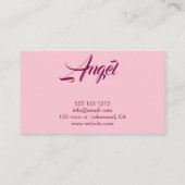 Eenvoudig mooi roze haar. visitekaartje (Achterkant)