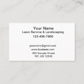 Eenvoudig mooi tuin gazon verzorging Visitekaartje (Achterkant)