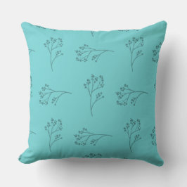 Eenvoudig Mooi Turquoise Blauwe Bloem Kussen