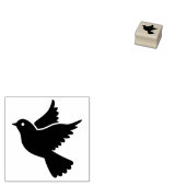 Eenvoudig mooi vredesduif-silhouet (met oog) rubberstempel (Gestempeld)