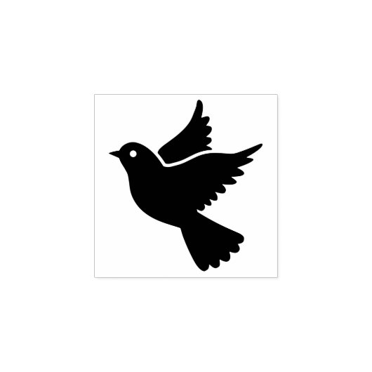 Eenvoudig mooi vredesduif-silhouet (met oog) rubberstempel (Afrduk)