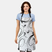 Eenvoudig mooi zwart-wit schuifwiel schort (Gedragen)