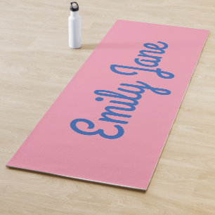 Eenvoudig Mooie Blauwe en Roze Persoonlijke Yogamat