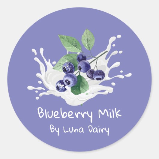 Eenvoudig Mooie Blauwebesmilk Etiket (Voorkant)