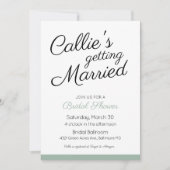 Eenvoudig mooie Bridal Shower-uitnodiging Kaart (Voorkant)