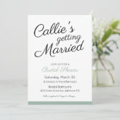 Eenvoudig mooie Bridal Shower-uitnodiging Kaart (Staand voorkant)