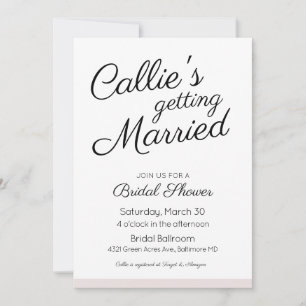 Eenvoudig mooie Bridal Shower-uitnodiging Kaart
