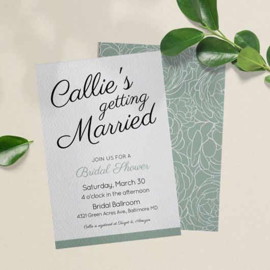 Eenvoudig mooie Bridal Shower-uitnodiging Kaart