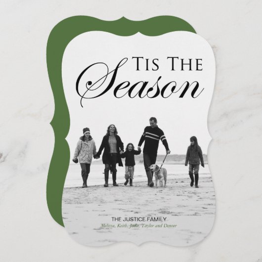 Eenvoudig mooie kerstfotokaarten feestdagenkaart (Voorkant / Achterkant)