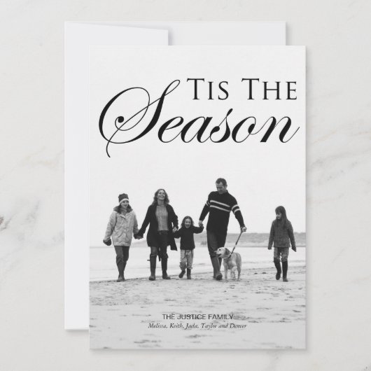 Eenvoudig mooie kerstfotokaarten feestdagenkaart (Voorkant)