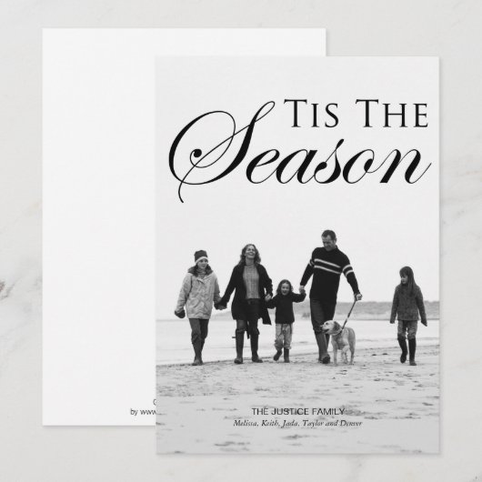 Eenvoudig mooie kerstfotokaarten feestdagenkaart (Voorkant / Achterkant)