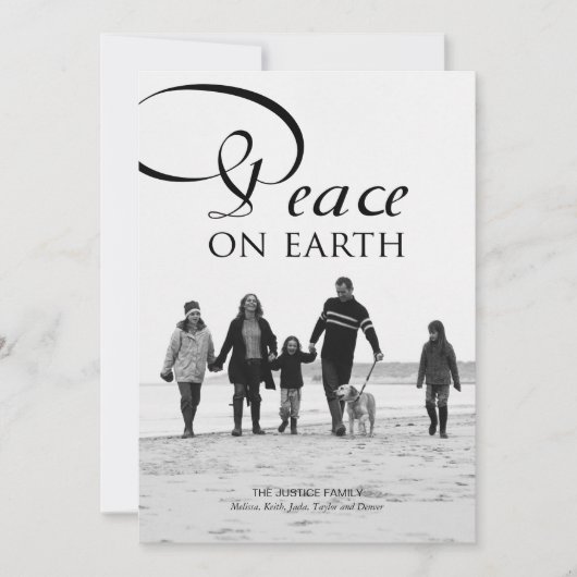 Eenvoudig mooie kerstfotokaarten feestdagenkaart (Voorkant)