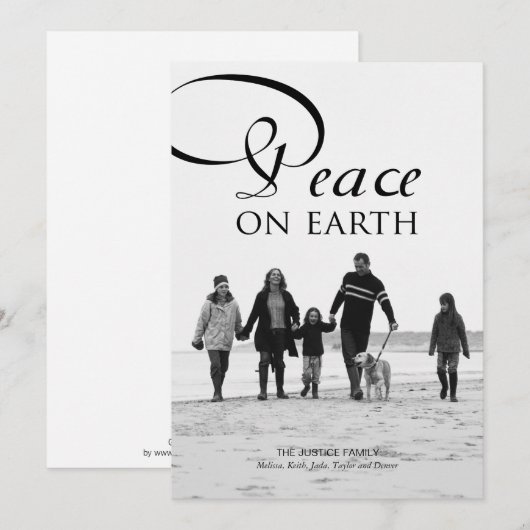 Eenvoudig mooie kerstfotokaarten feestdagenkaart (Voorkant / Achterkant)