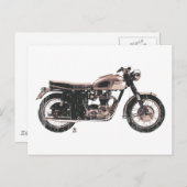 Eenvoudig mooie klassieke motorfiets briefkaart (Voorkant / Achterkant)