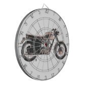 Eenvoudig mooie klassieke motorfiets dartbord (Voorkant Links)