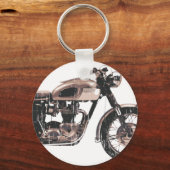 Eenvoudig mooie klassieke motorfiets sleutelhanger (Voorkant)