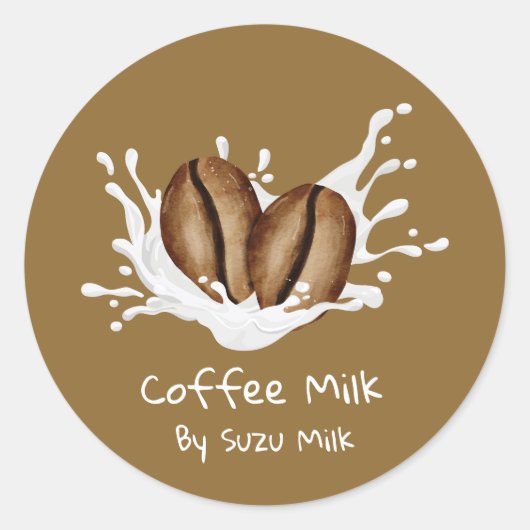 Eenvoudig Mooie Koffie Melk Etiket (Voorkant)