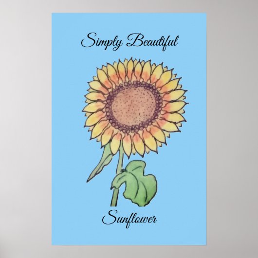 Eenvoudig Mooie Zonnebloem Poster (Voorkant)