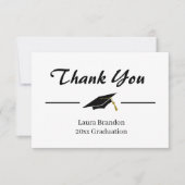 Eenvoudig Mortarboard-Afstuderen Dank u wel Bedankkaart (Voorkant)