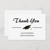 Eenvoudig Mortarboard-Afstuderen Dank u wel Bedankkaart (Voorkant / Achterkant)