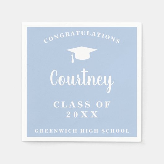 Eenvoudig Mortierraad Modern Afstuderen Servet (Voorkant)