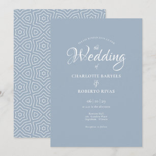 Eenvoudig mosterd blauw kalligrafie kaart