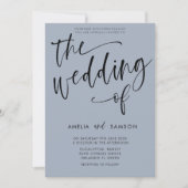 Eenvoudig mosterd blauw kalligrafie kaart (Voorkant)