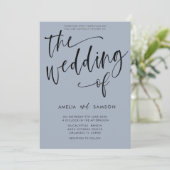 Eenvoudig mosterd blauw kalligrafie kaart (Staand voorkant)