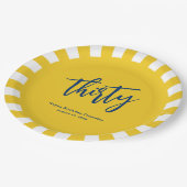 Eenvoudig Mosterd Geel 30e Verjaardagsfeestje Papieren Bordje (Gekanteld)