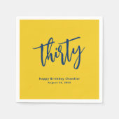 Eenvoudig Mosterd Geel 30e Verjaardagsfeestje Servet (Voorkant)