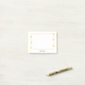 Eenvoudig mosterd gegolfde rand hart briefpapier post-it® notes (Op bureau)