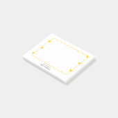 Eenvoudig mosterd gegolfde rand hart briefpapier post-it® notes (Schuin)