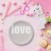 Eenvoudig mosterd roze minimalistisch huwelijk papieren bordje (Feest)