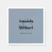 Eenvoudig mosterdblauw modern minimalistisch huwel servet (Voorkant)