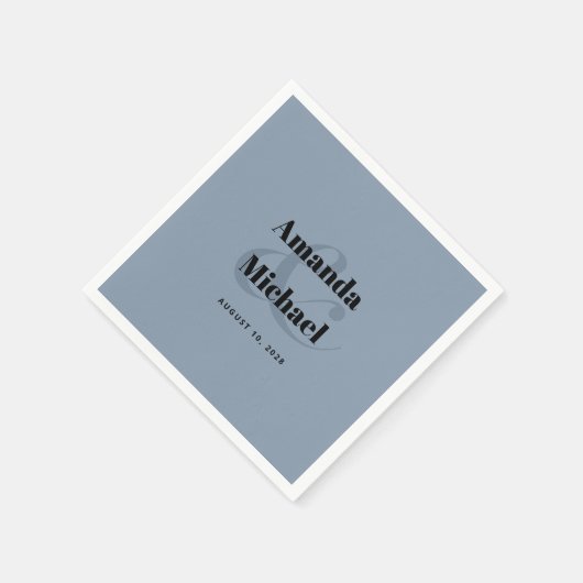 Eenvoudig mosterdblauw modern minimalistisch huwel servet (Hoek)