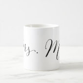Eenvoudig Mrs Script Stijlvol Modern Chique Trouwc Koffiemok (Center)