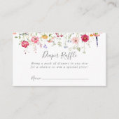 Eenvoudig Multicolor Wildflower Luier Raffle Ticke Informatiekaartje (Voorkant)