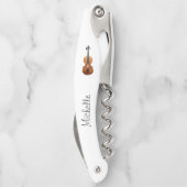 Eenvoudig muziekinstrument viool kurkentrekker (Achterkant)