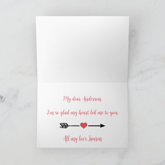 Eenvoudig muziekthema Black en Red Valentijnsdag Kaart (Binnen)