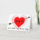 Eenvoudig muziekthema Black en Red Valentijnsdag Kaart (Voorkant)