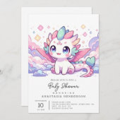 Eenvoudig mythisch Dragon-Baby shower Kaart (Voorkant / Achterkant)