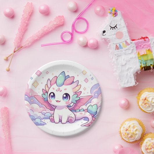 Eenvoudig mythisch Dragon-Baby shower Papieren Bordje (Feest)