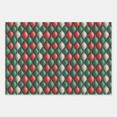 Eenvoudig naadloos kerstrood en groen Ornament Inpakpapier Vel (Voorkant)